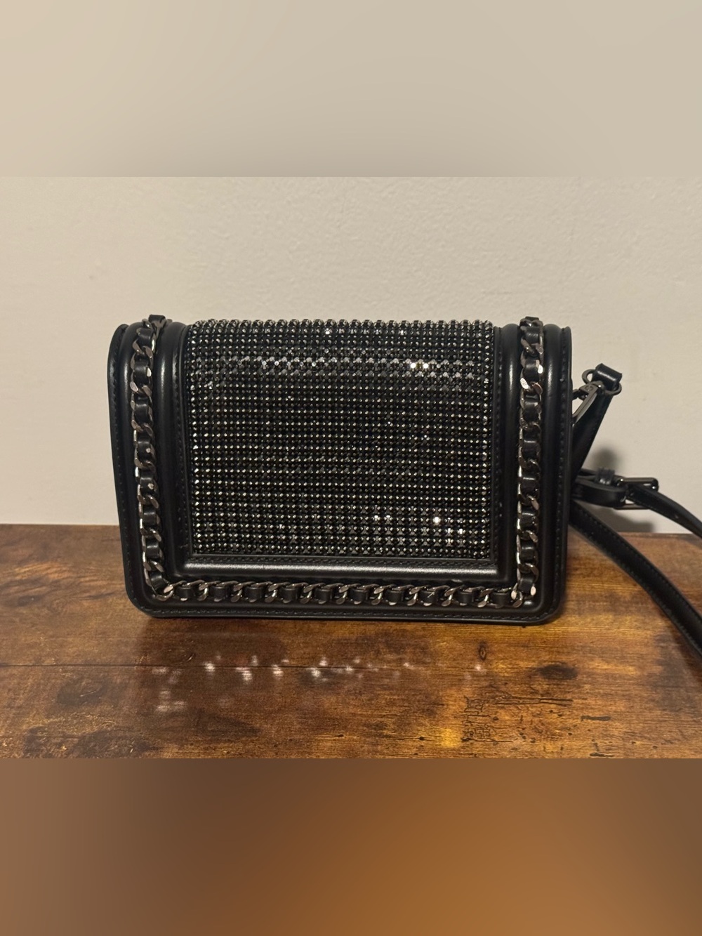 Aldo Black Embellished Chain Crossbody Bag - Women